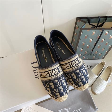 women dior dior granville espadrille dior oblique embroidered cotton|Dior granville embroidery.